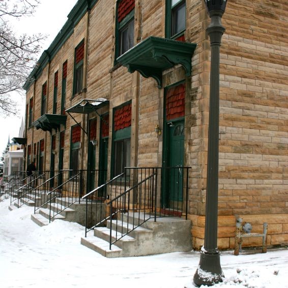 multifamily building in snow