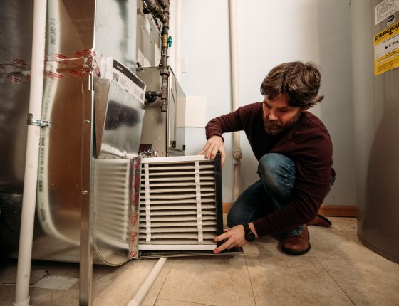 person working on HVAC 
