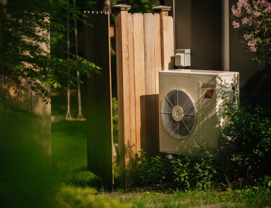 heat pump condenser in spring