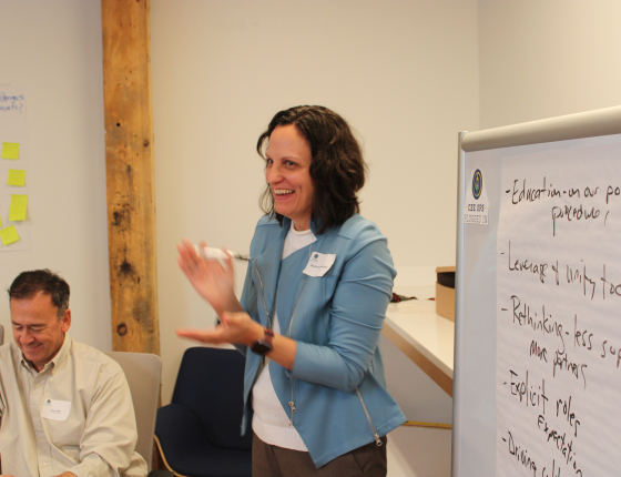 Stephanie leading a presentation at CEE