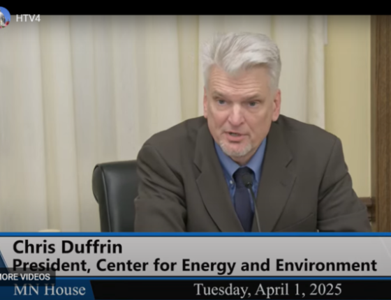 Chris Duffrin before the Minnesota House's Energy Committee