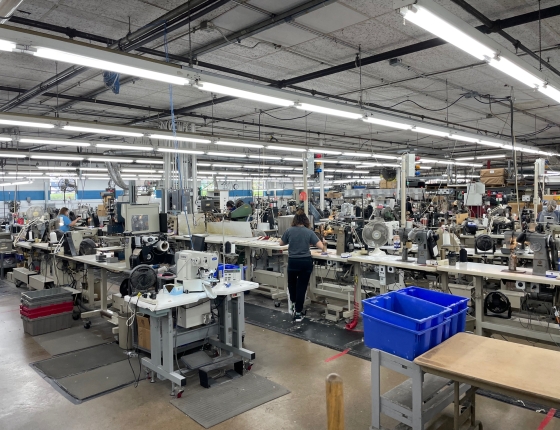 Production floor at Riedell Skates