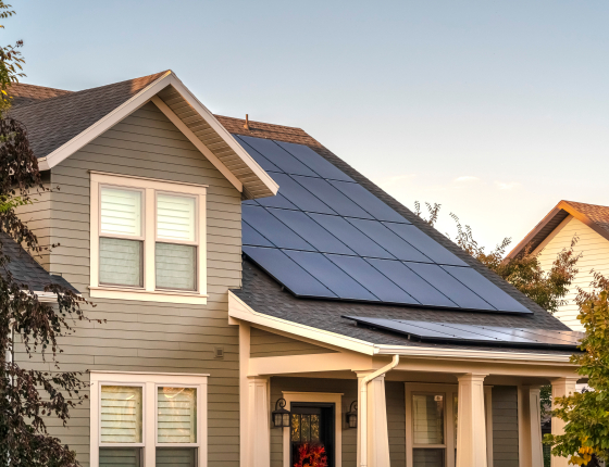 home with rooftop solar