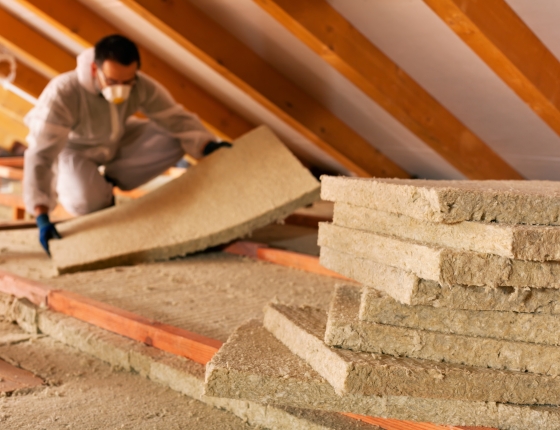 insulation install in an attic