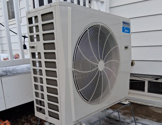 air source heat pump outside