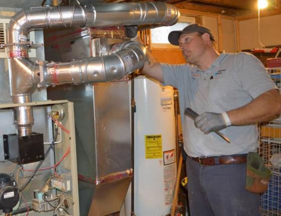 installing HVAC equipment