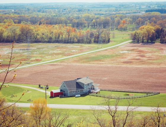 house in a field