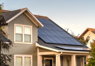 house with a solar roof