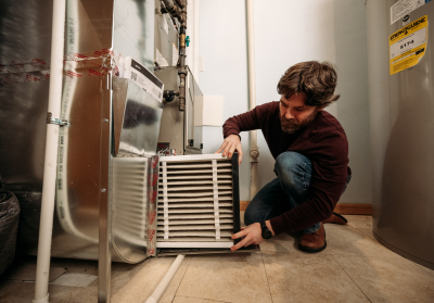 person working on HVAC 