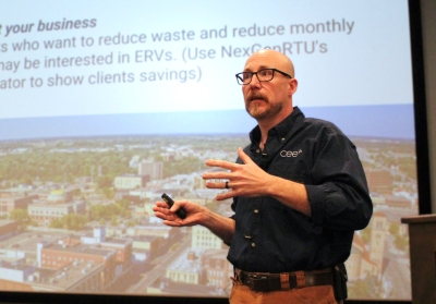 Ian Swanson leading a training session