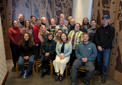 The team celebrating at their 25th anniversary party