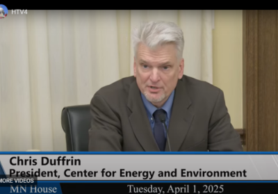 Chris Duffrin before the Minnesota House's Energy Committee