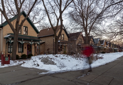 Minnesota neighborhood in winter