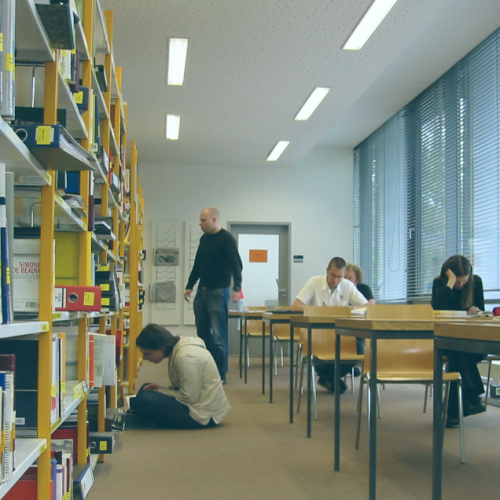 people in a library