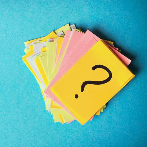 question mark on a post it
