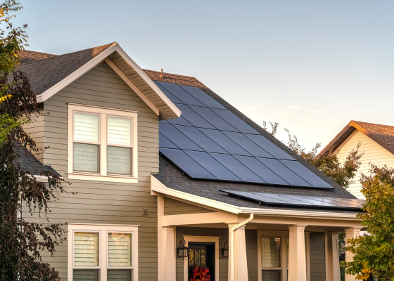 home with rooftop solar