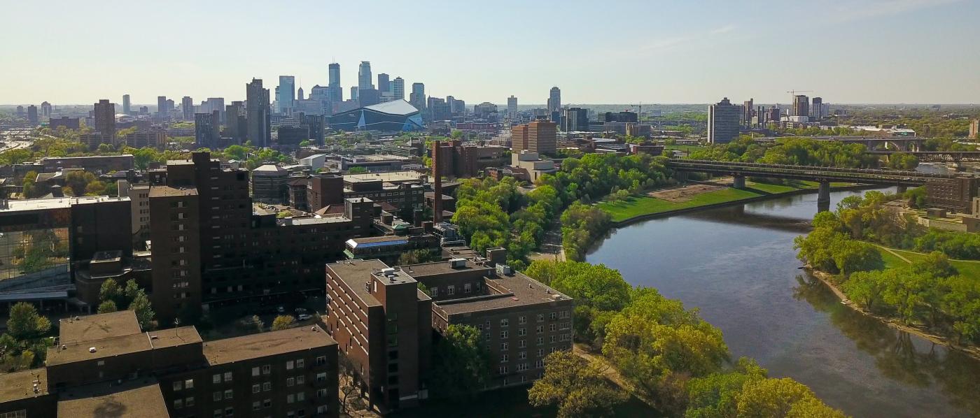 drone view of minneapolis