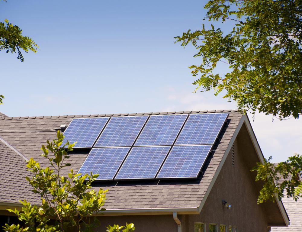 Solar panels on roof