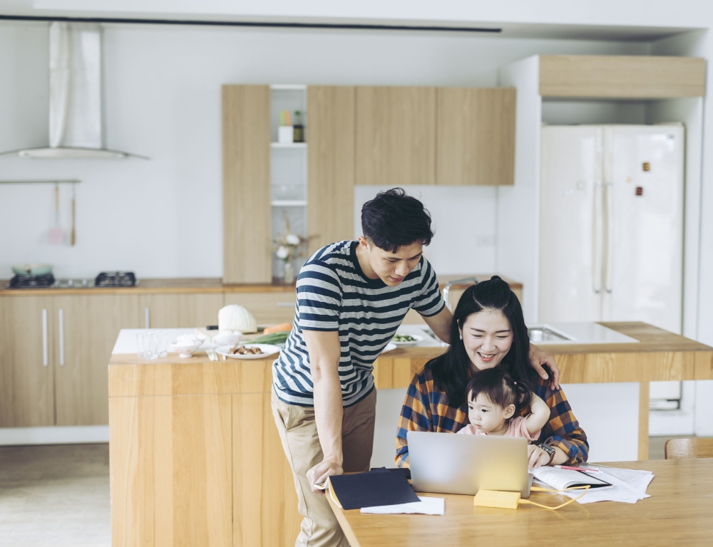 Family at Computer