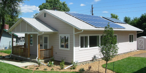 solar panels on home 