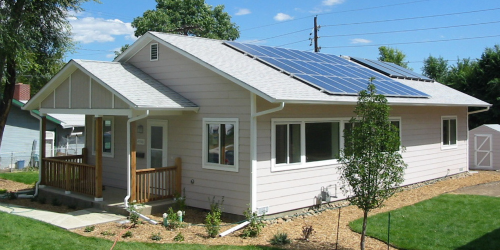 home with solar panels