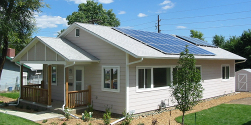 home with solar panels