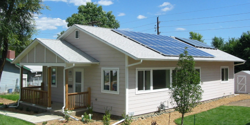 home with solar panels