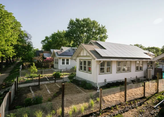house with solar panels on roof