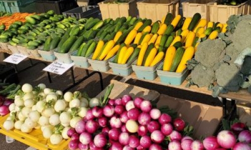 vegetables on table at farmer's market