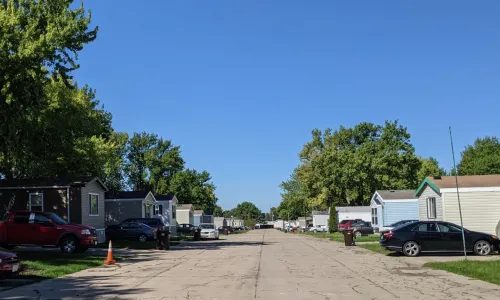 street of manufactured homes
