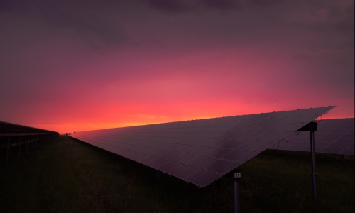 solar panel sunset