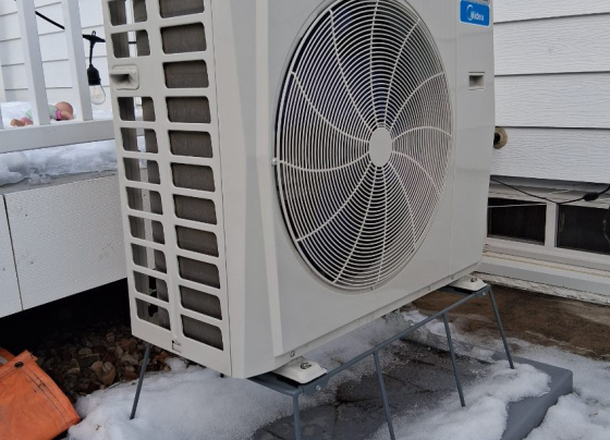 air source heat pump outside