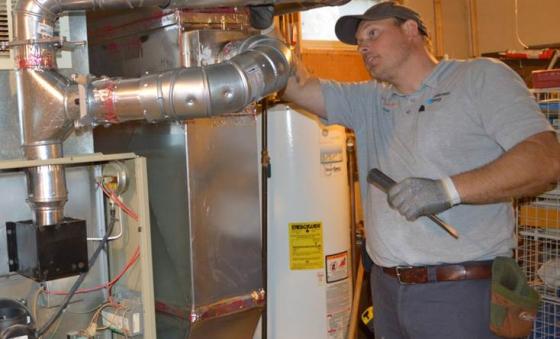 installing HVAC equipment