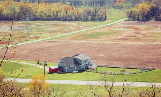 house in a field